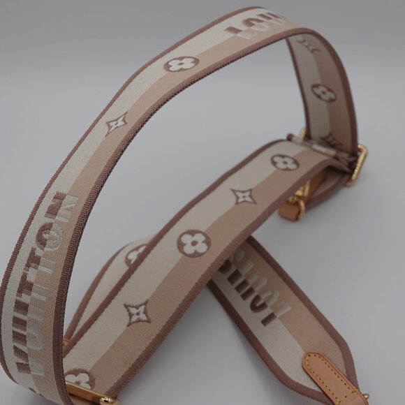 Louis Vuitton Guitar Nylon Strap Adjustable Taupe and Gold main image 4